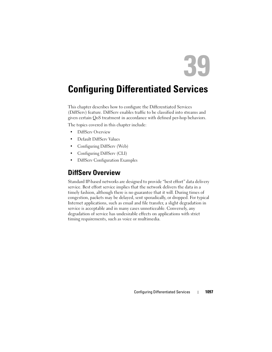 Configuring differentiated services, Diffserv overview, Configuring differentiated | Services, Ee "configuring differentiated | Dell POWEREDGE M1000E User Manual | Page 1097 / 1246