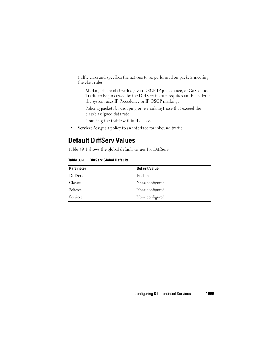 Default diffserv values | Dell POWEREDGE M1000E User Manual | Page 1099 / 1246