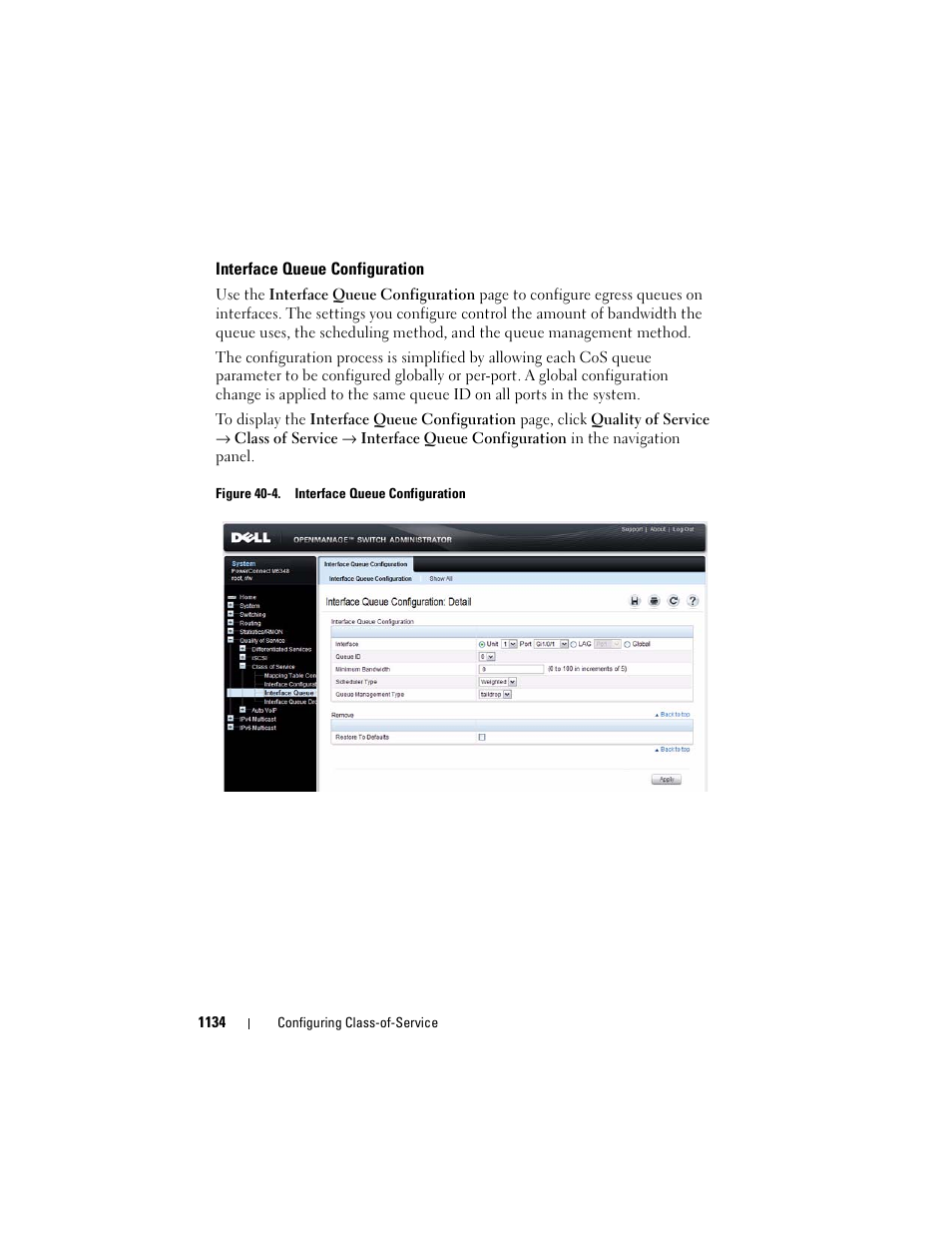 Interface queue configuration | Dell POWEREDGE M1000E User Manual | Page 1134 / 1246