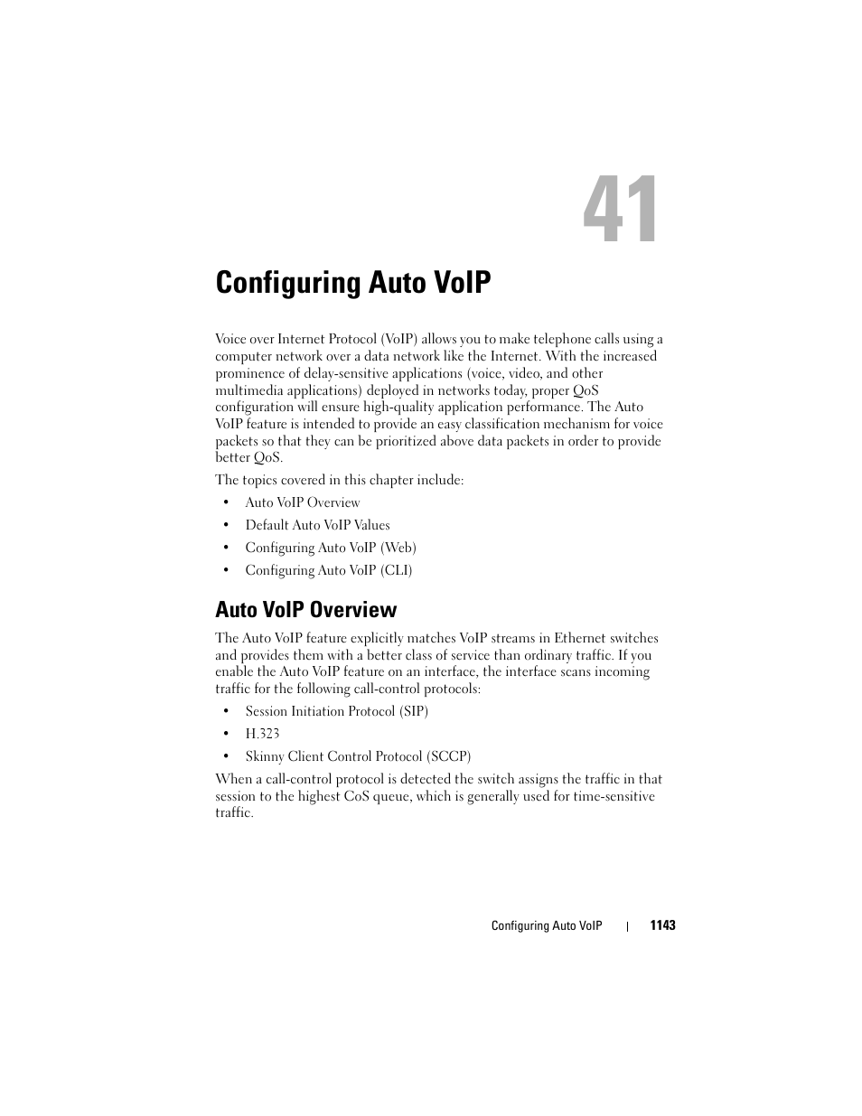 Configuring auto voip, Auto voip overview, Configuring auto voip" on | Dell POWEREDGE M1000E User Manual | Page 1143 / 1246