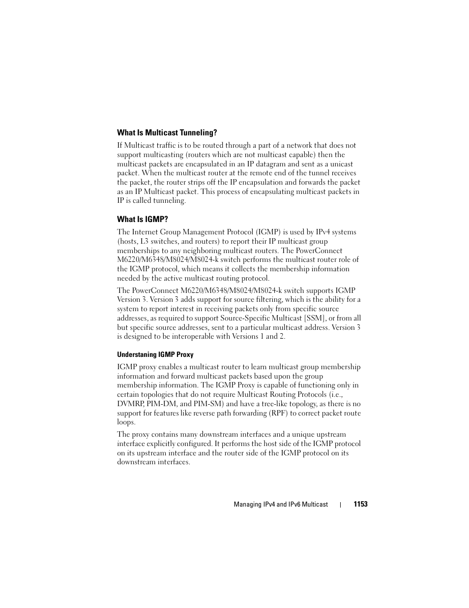 What is multicast tunneling, What is igmp | Dell POWEREDGE M1000E User Manual | Page 1153 / 1246