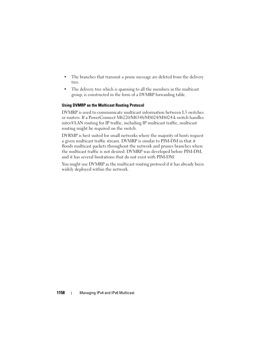 Using dvmrp as the multicast routing protocol" on | Dell POWEREDGE M1000E User Manual | Page 1158 / 1246