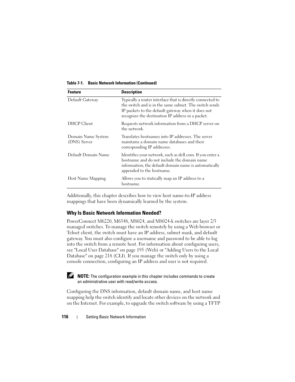 Why is basic network information needed | Dell POWEREDGE M1000E User Manual | Page 116 / 1246