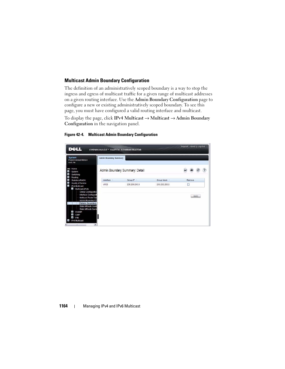 Multicast admin boundary configuration | Dell POWEREDGE M1000E User Manual | Page 1164 / 1246