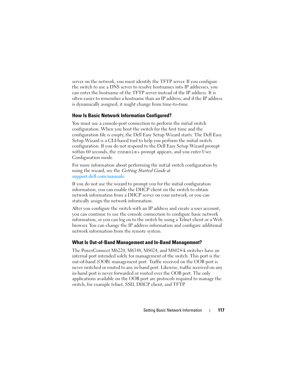 How is basic network information configured, How is basic network information, Configured | What is out-of-band management and, In-band management | Dell POWEREDGE M1000E User Manual | Page 117 / 1246