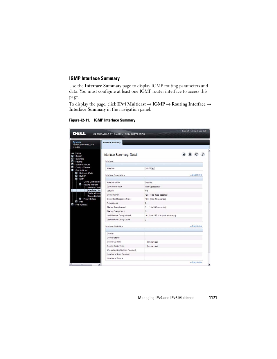 Igmp interface summary | Dell POWEREDGE M1000E User Manual | Page 1171 / 1246