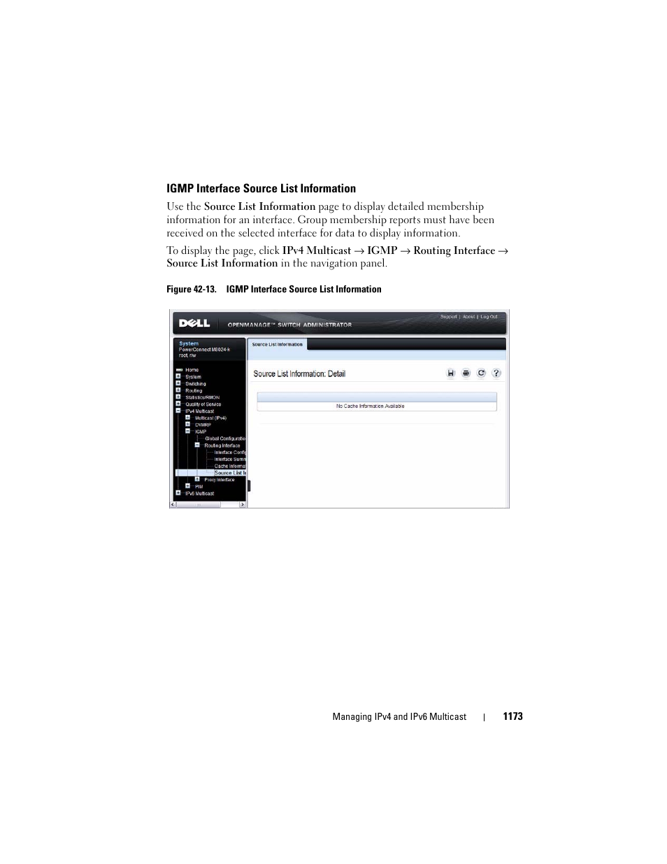 Igmp interface source list information | Dell POWEREDGE M1000E User Manual | Page 1173 / 1246