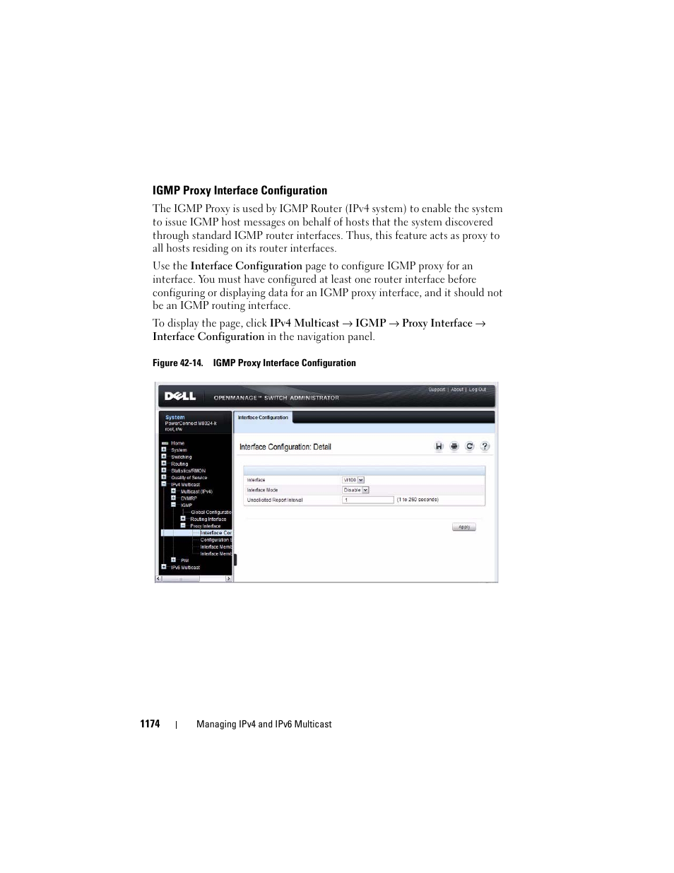 Igmp proxy interface configuration | Dell POWEREDGE M1000E User Manual | Page 1174 / 1246