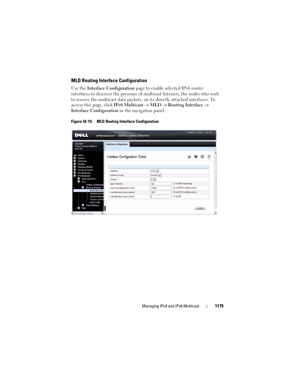 Mld routing interface configuration | Dell POWEREDGE M1000E User Manual | Page 1179 / 1246