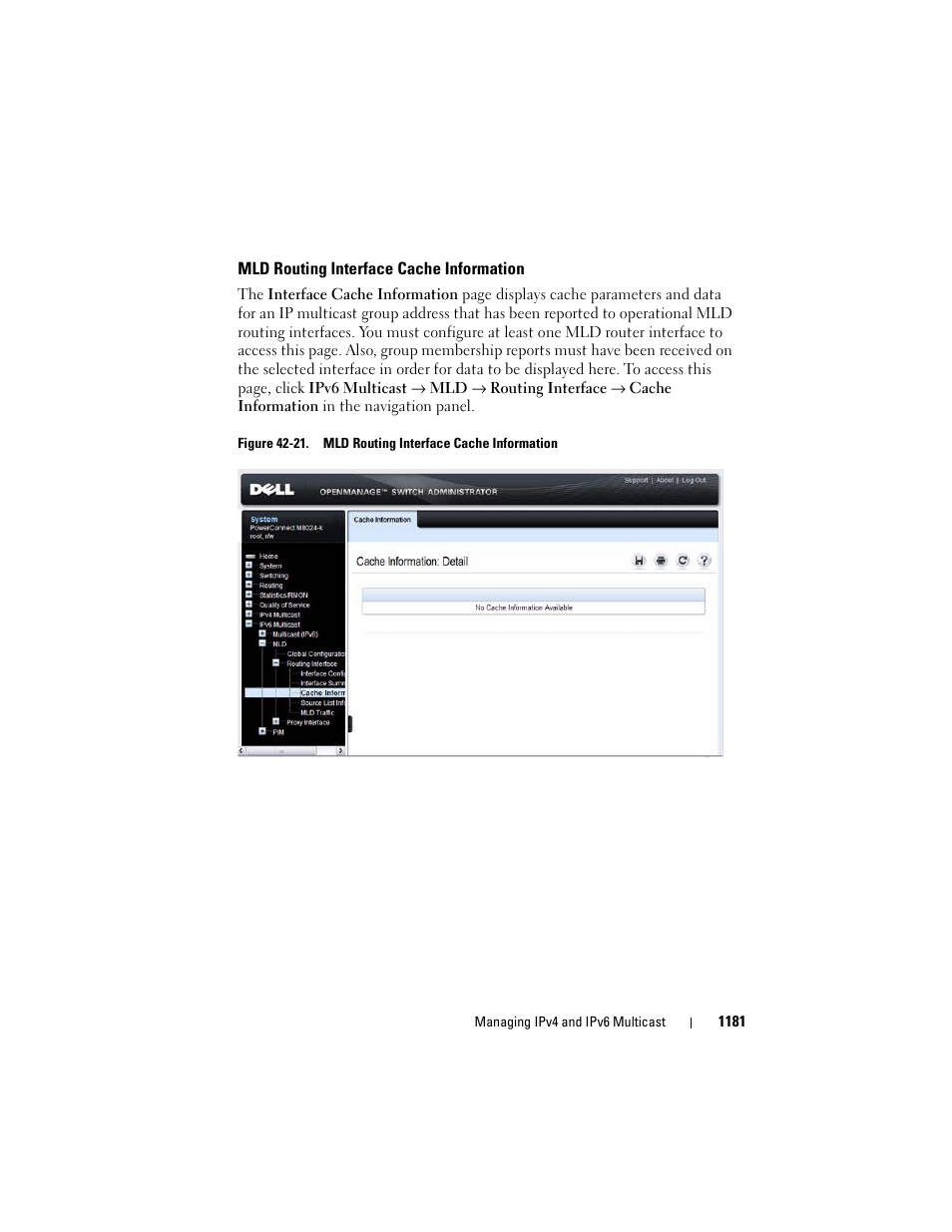 Mld routing interface cache information | Dell POWEREDGE M1000E User Manual | Page 1181 / 1246