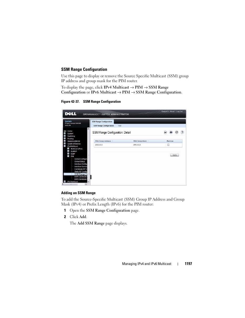 Ssm range configuration | Dell POWEREDGE M1000E User Manual | Page 1197 / 1246