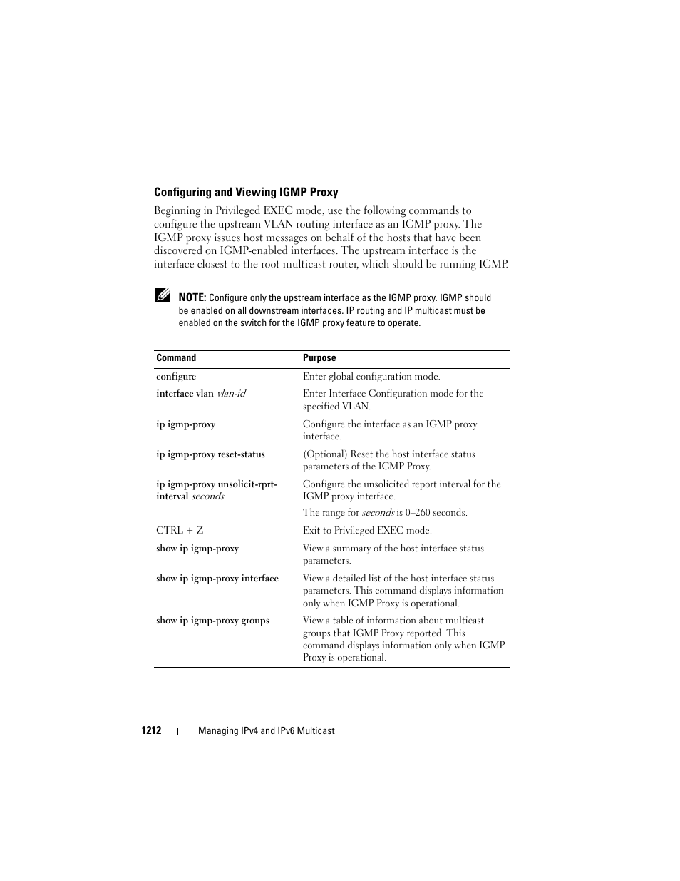 Configuring and viewing igmp proxy | Dell POWEREDGE M1000E User Manual | Page 1212 / 1246