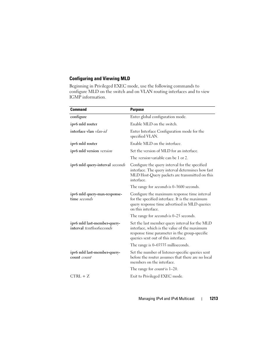 Configuring and viewing mld | Dell POWEREDGE M1000E User Manual | Page 1213 / 1246