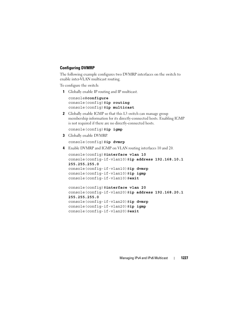 Configuring dvmrp | Dell POWEREDGE M1000E User Manual | Page 1227 / 1246