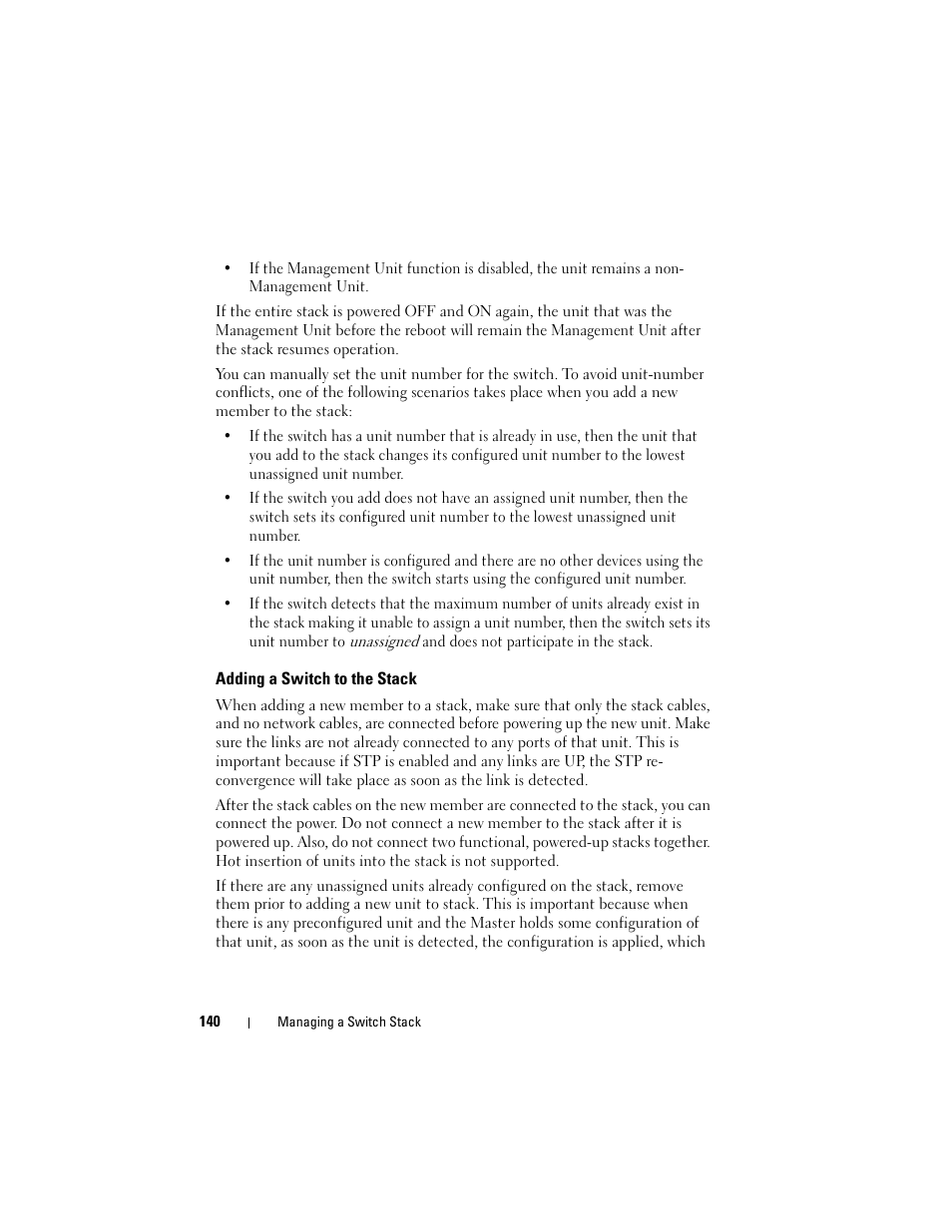 Adding a switch to the stack | Dell POWEREDGE M1000E User Manual | Page 140 / 1246