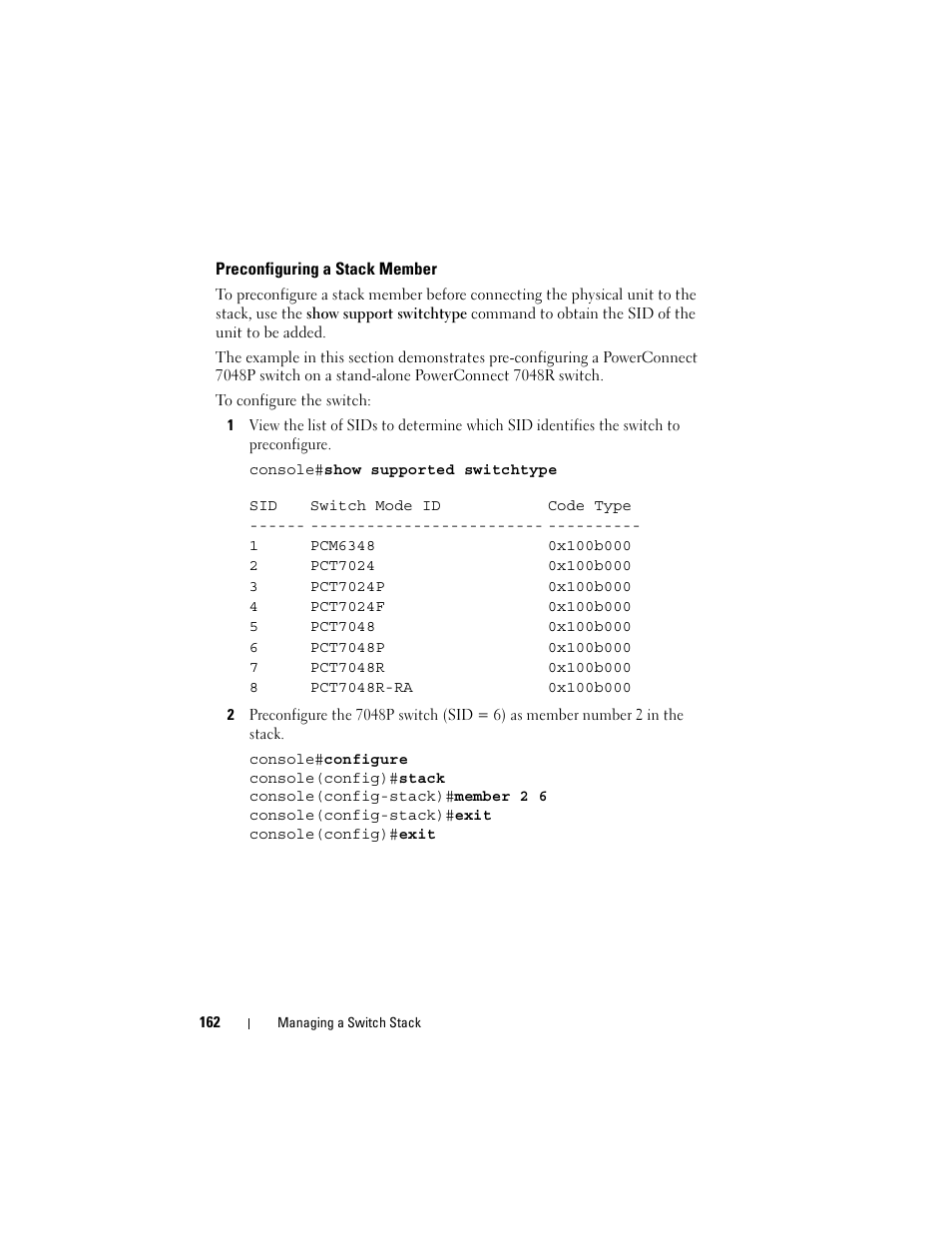 Preconfiguring a stack member | Dell POWEREDGE M1000E User Manual | Page 162 / 1246