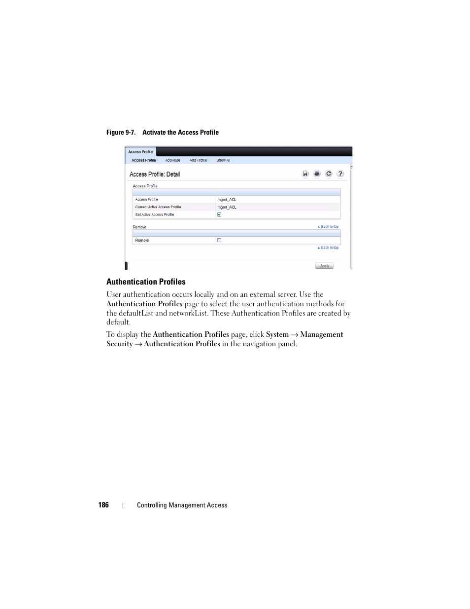 Authentication profiles | Dell POWEREDGE M1000E User Manual | Page 186 / 1246