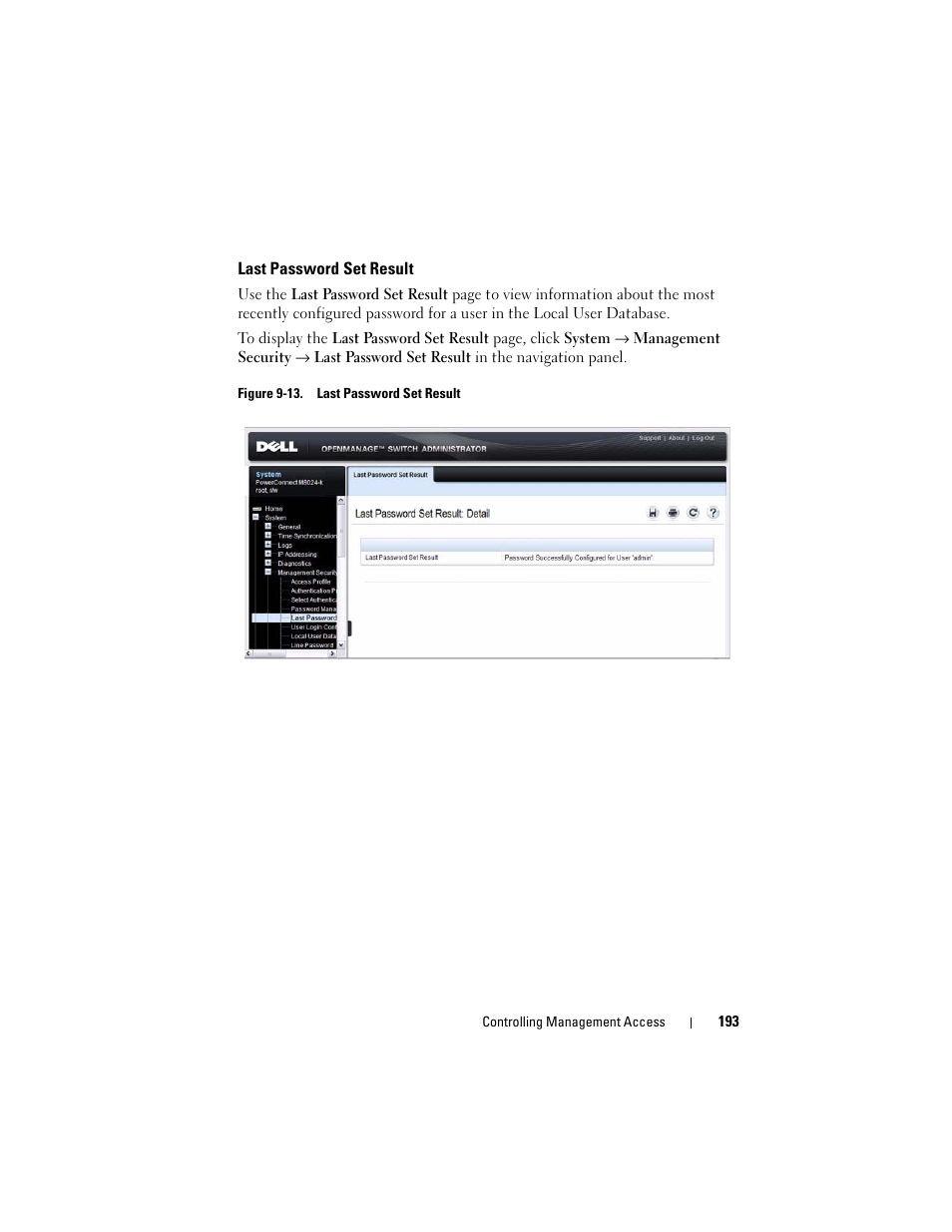 Last password set result | Dell POWEREDGE M1000E User Manual | Page 193 / 1246