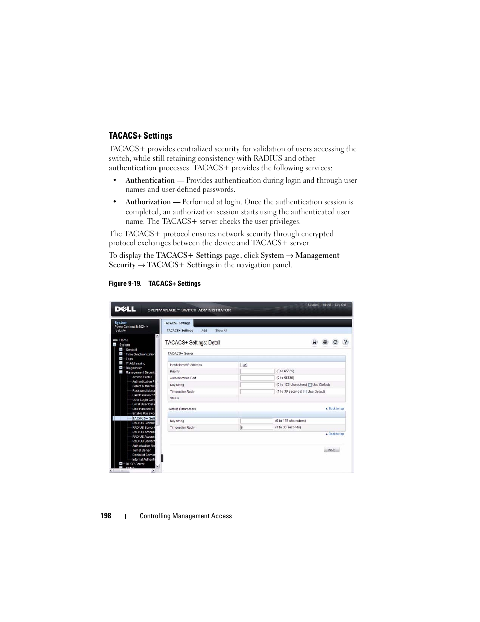 Tacacs+ settings | Dell POWEREDGE M1000E User Manual | Page 198 / 1246