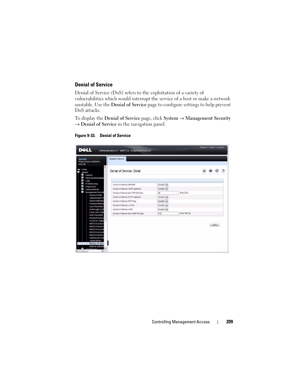 Denial of service | Dell POWEREDGE M1000E User Manual | Page 209 / 1246