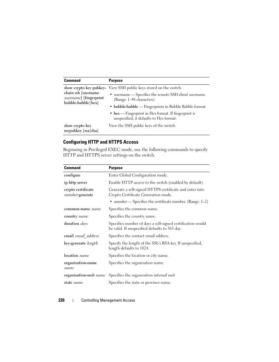 Configuring http and https access | Dell POWEREDGE M1000E User Manual | Page 226 / 1246