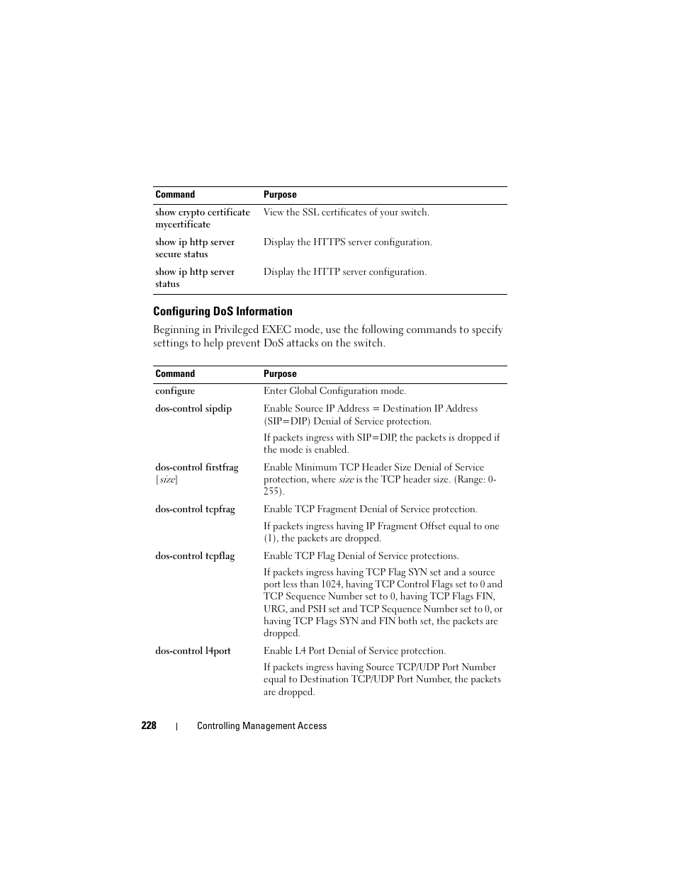 Configuring dos information | Dell POWEREDGE M1000E User Manual | Page 228 / 1246