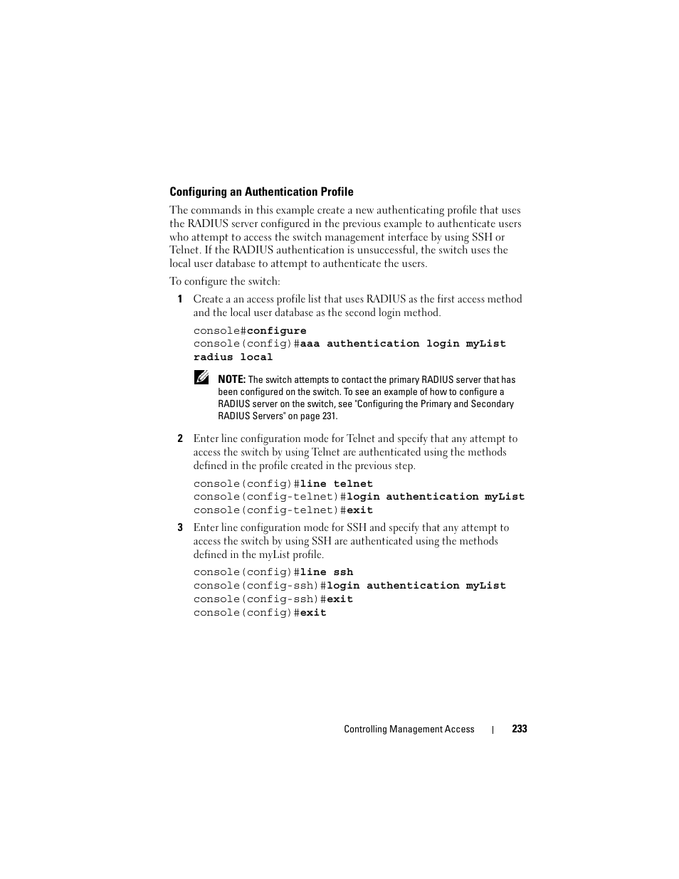 Configuring an authentication profile | Dell POWEREDGE M1000E User Manual | Page 233 / 1246