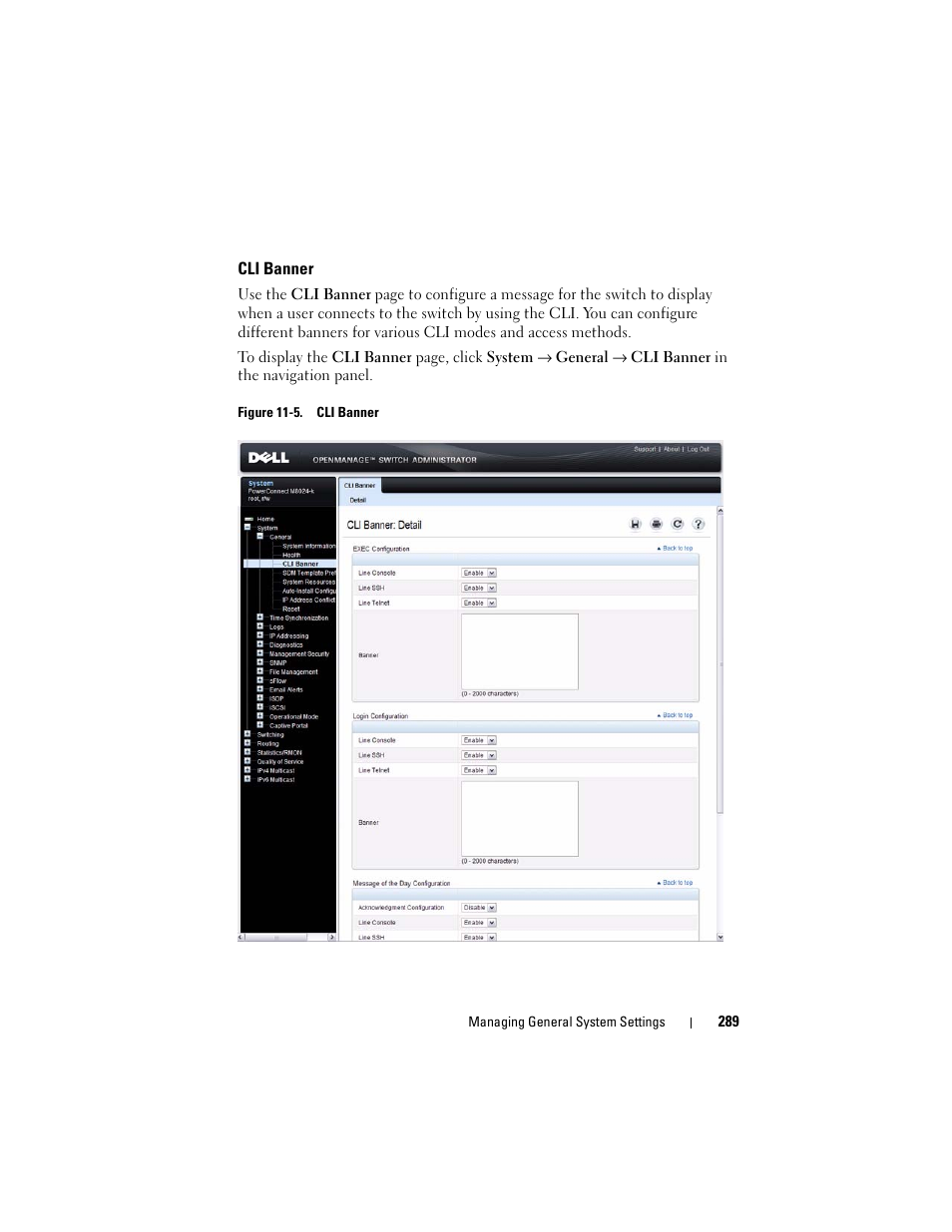 Cli banner | Dell POWEREDGE M1000E User Manual | Page 289 / 1246