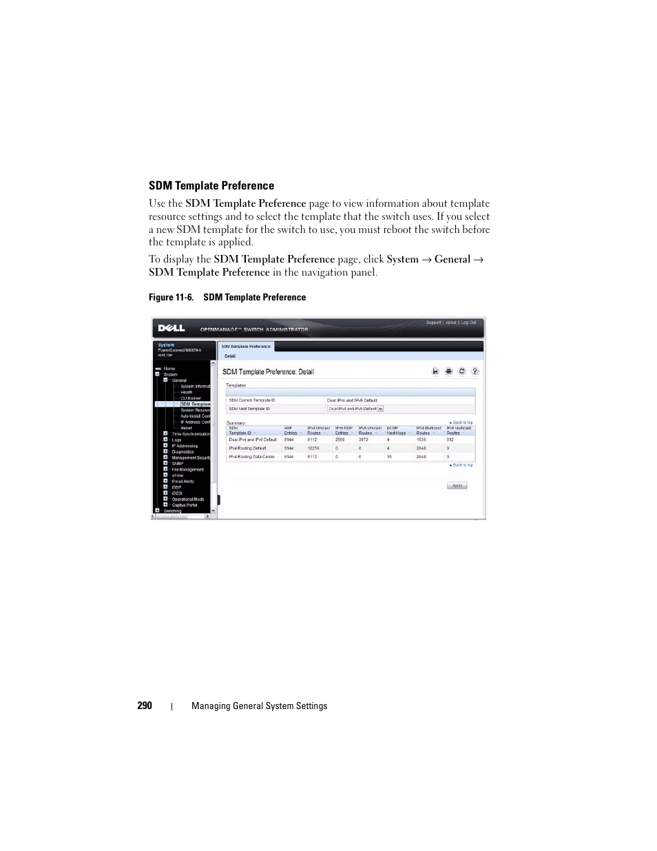 Sdm template preference | Dell POWEREDGE M1000E User Manual | Page 290 / 1246