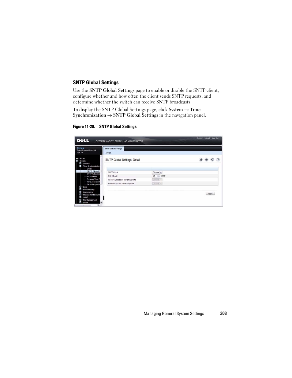 Sntp global settings | Dell POWEREDGE M1000E User Manual | Page 303 / 1246