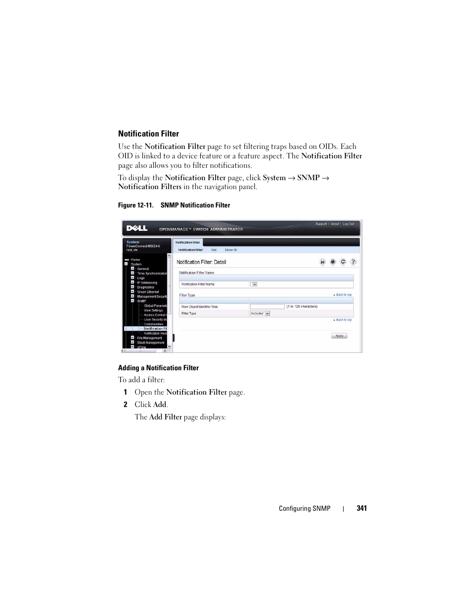 Notification filter | Dell POWEREDGE M1000E User Manual | Page 341 / 1246