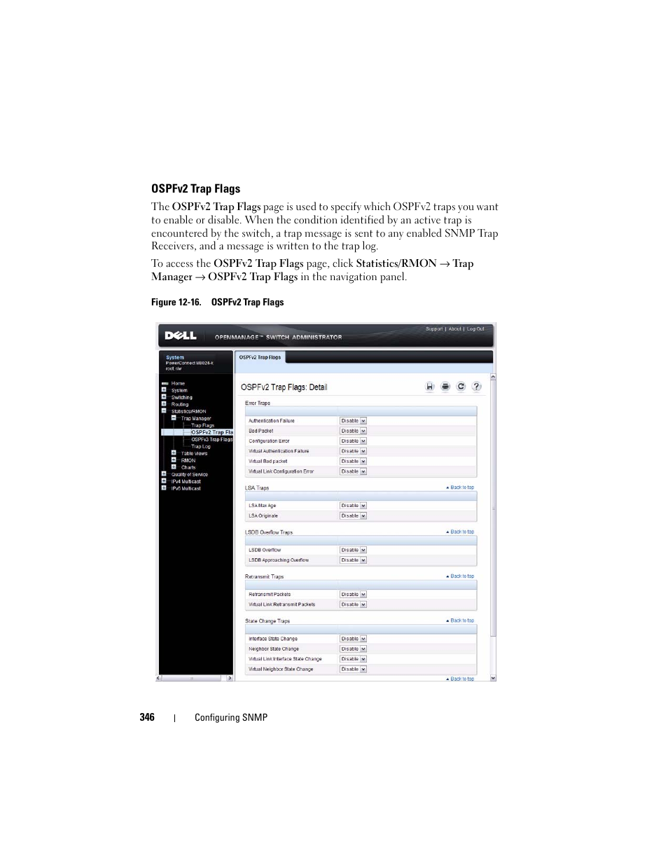 Ospfv2 trap flags | Dell POWEREDGE M1000E User Manual | Page 346 / 1246