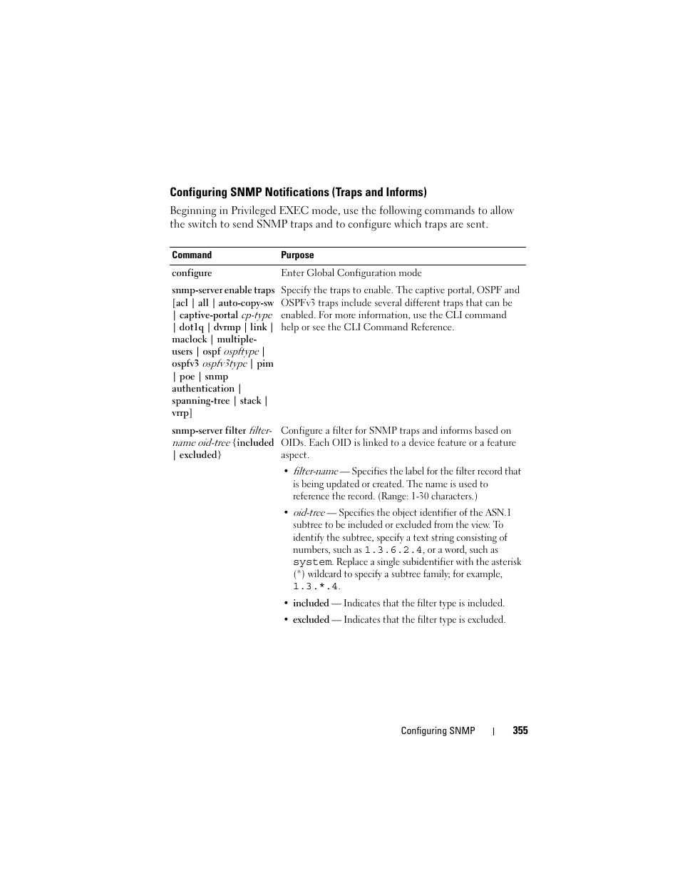 Configuring snmp notifications (traps and informs), Configuring snmp notifications (traps, And informs) | Dell POWEREDGE M1000E User Manual | Page 355 / 1246