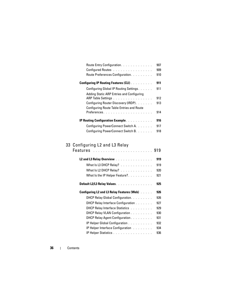 33 configuring l2 and l3 relay features | Dell POWEREDGE M1000E User Manual | Page 36 / 1246