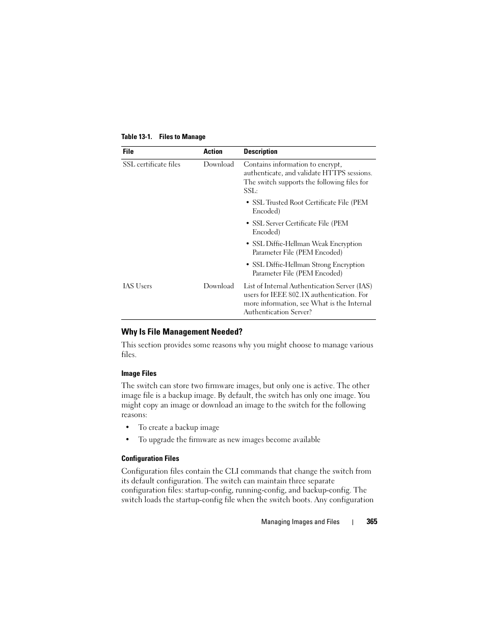 Why is file management needed | Dell POWEREDGE M1000E User Manual | Page 365 / 1246