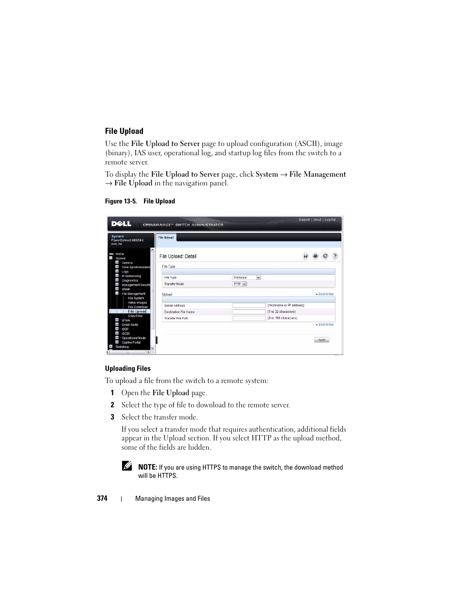 File upload | Dell POWEREDGE M1000E User Manual | Page 374 / 1246