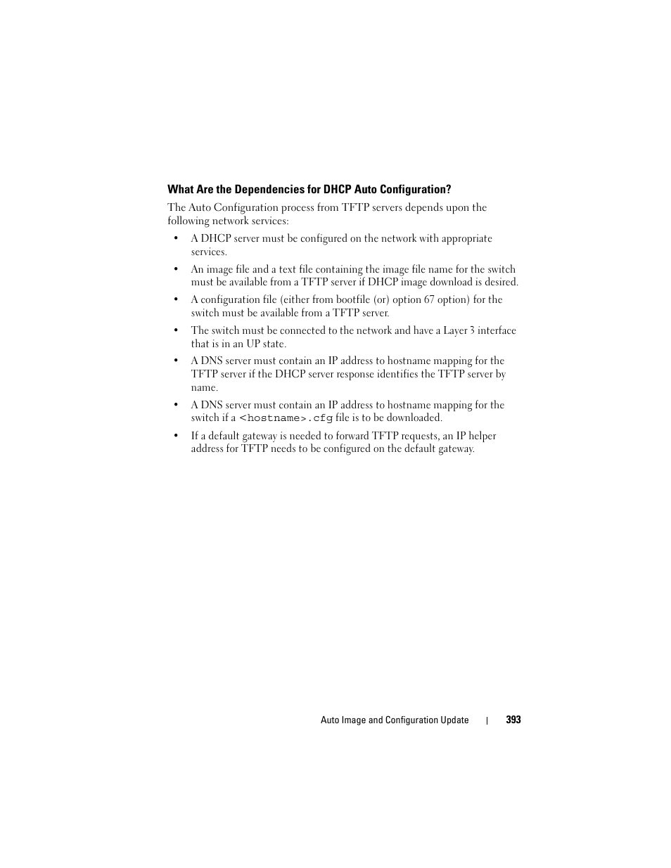 What are the dependencies for dhcp, Auto configuration | Dell POWEREDGE M1000E User Manual | Page 393 / 1246