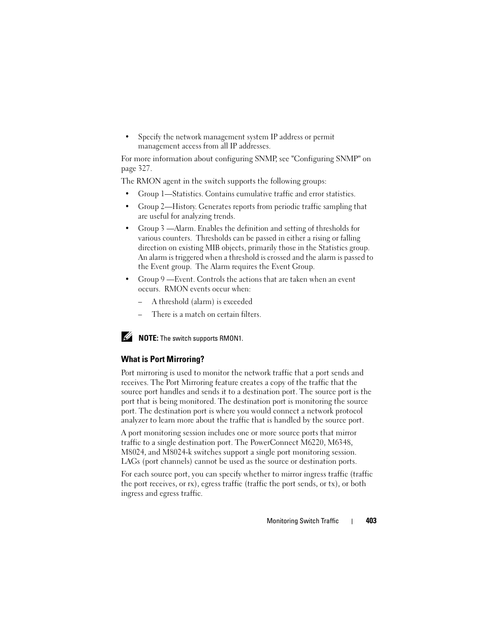 What is port mirroring | Dell POWEREDGE M1000E User Manual | Page 403 / 1246