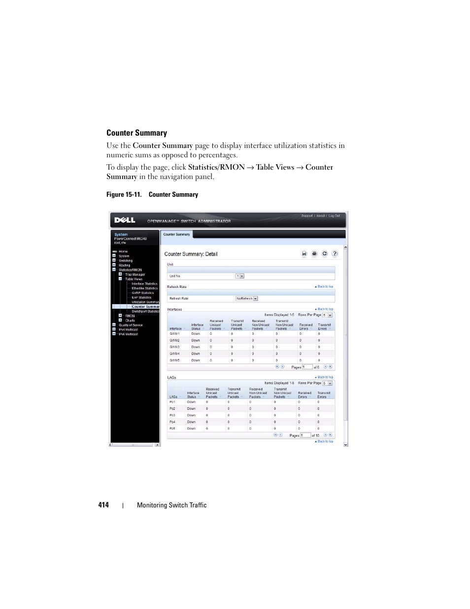 Counter summary | Dell POWEREDGE M1000E User Manual | Page 414 / 1246