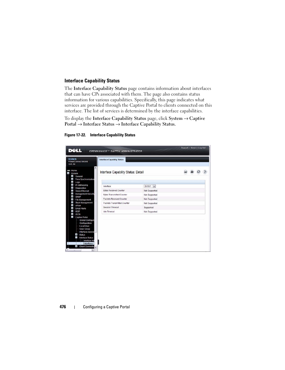 Interface capability status | Dell POWEREDGE M1000E User Manual | Page 476 / 1246