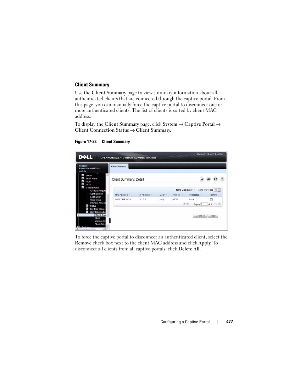 Client summary | Dell POWEREDGE M1000E User Manual | Page 477 / 1246