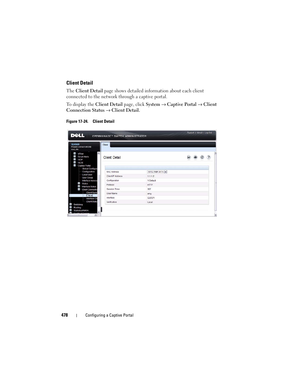 Client detail | Dell POWEREDGE M1000E User Manual | Page 478 / 1246