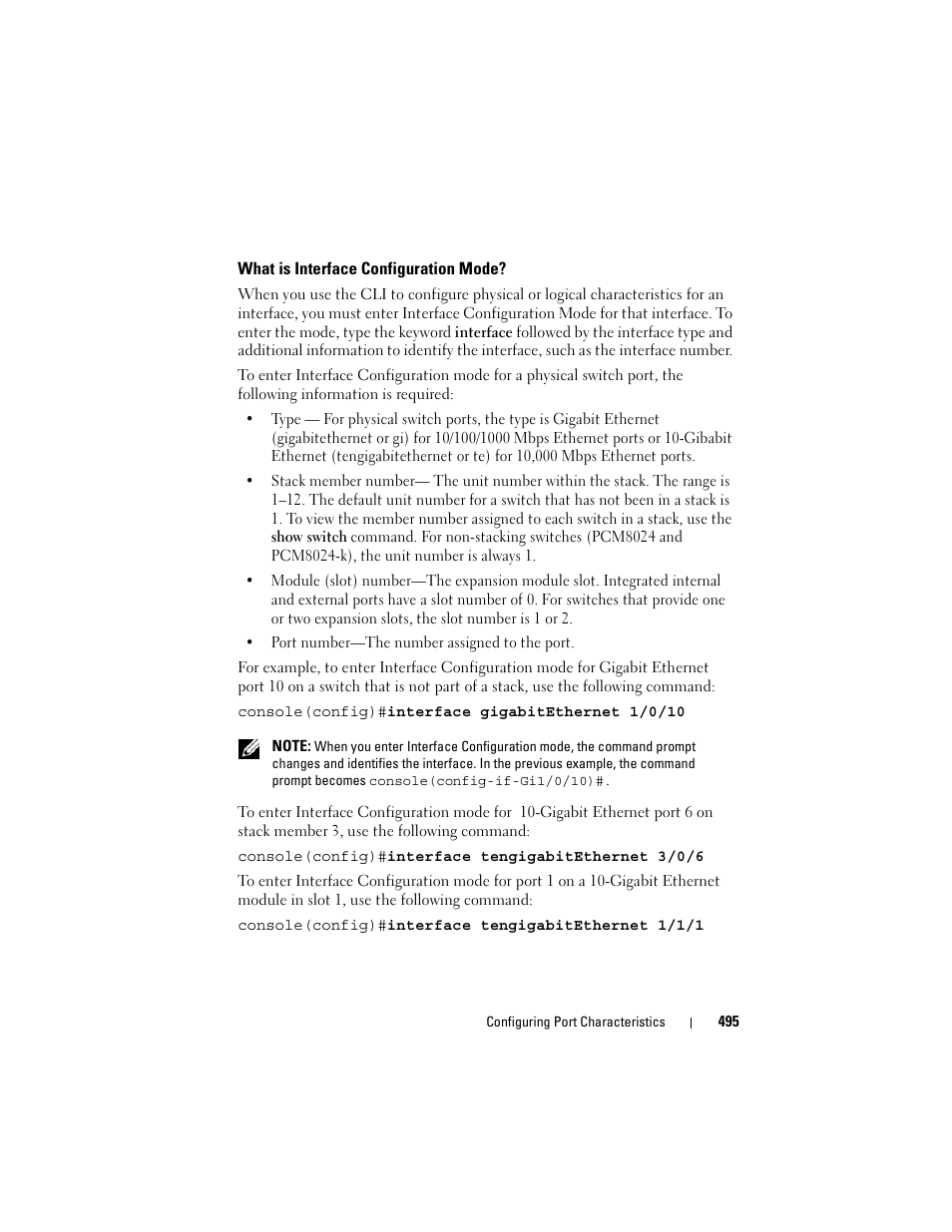 What is interface configuration mode | Dell POWEREDGE M1000E User Manual | Page 495 / 1246