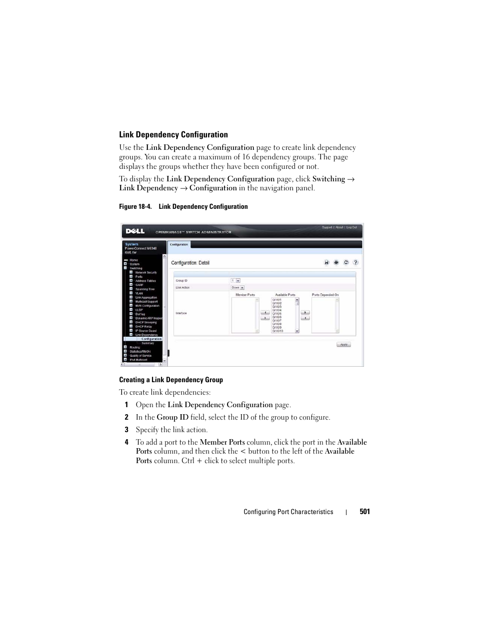 Link dependency configuration | Dell POWEREDGE M1000E User Manual | Page 501 / 1246