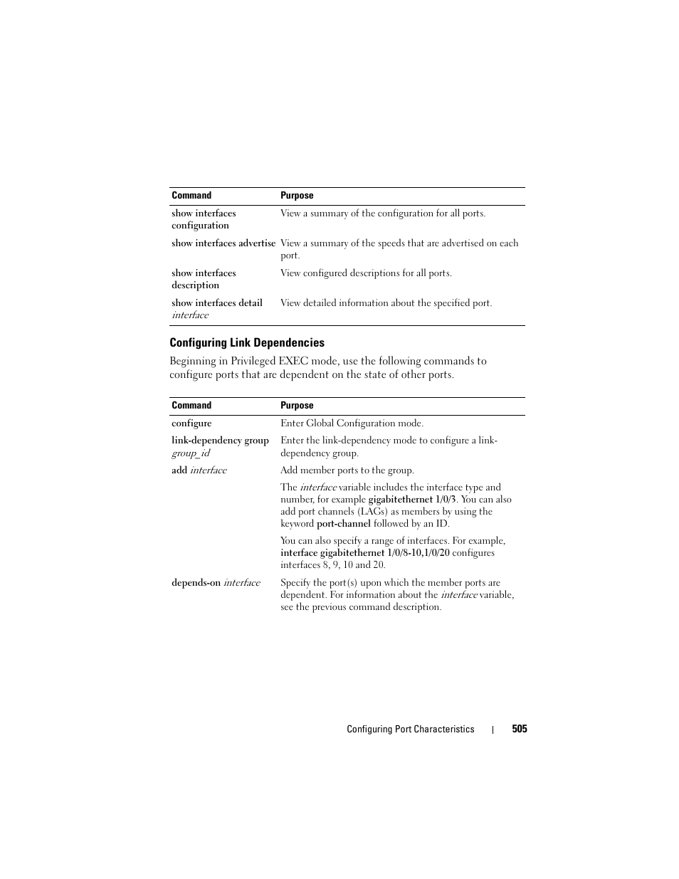 Configuring link dependencies | Dell POWEREDGE M1000E User Manual | Page 505 / 1246