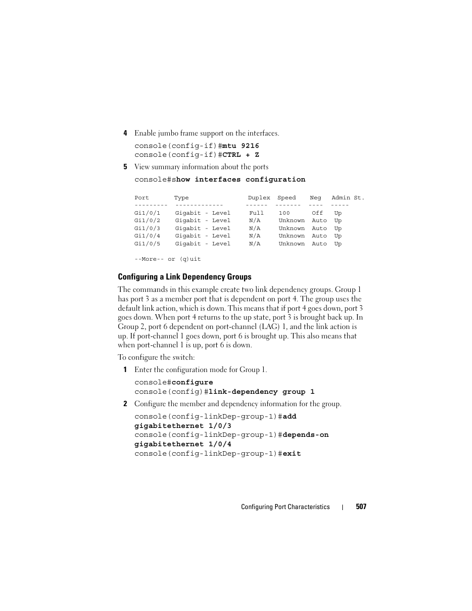 Configuring a link dependency groups | Dell POWEREDGE M1000E User Manual | Page 507 / 1246