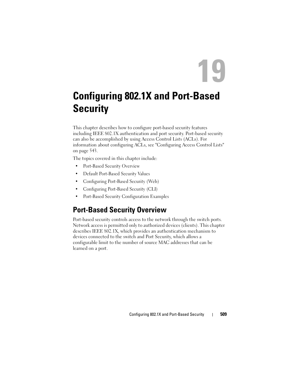 Configuring 802.1x and port-based security, Port-based security overview, Configuring 802.1x and port-based | Security, Configuring, See "configuring 802.1x, Ee "configuring 802.1x, Configuring 802.1x and port-based security" on | Dell POWEREDGE M1000E User Manual | Page 509 / 1246