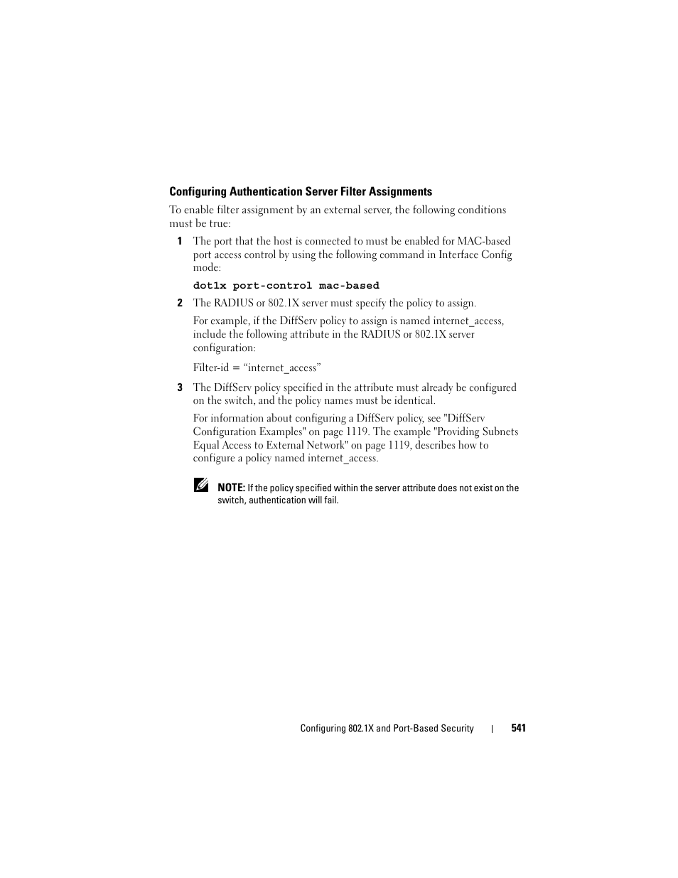 Configuring authentication server filter, Assignments | Dell POWEREDGE M1000E User Manual | Page 541 / 1246