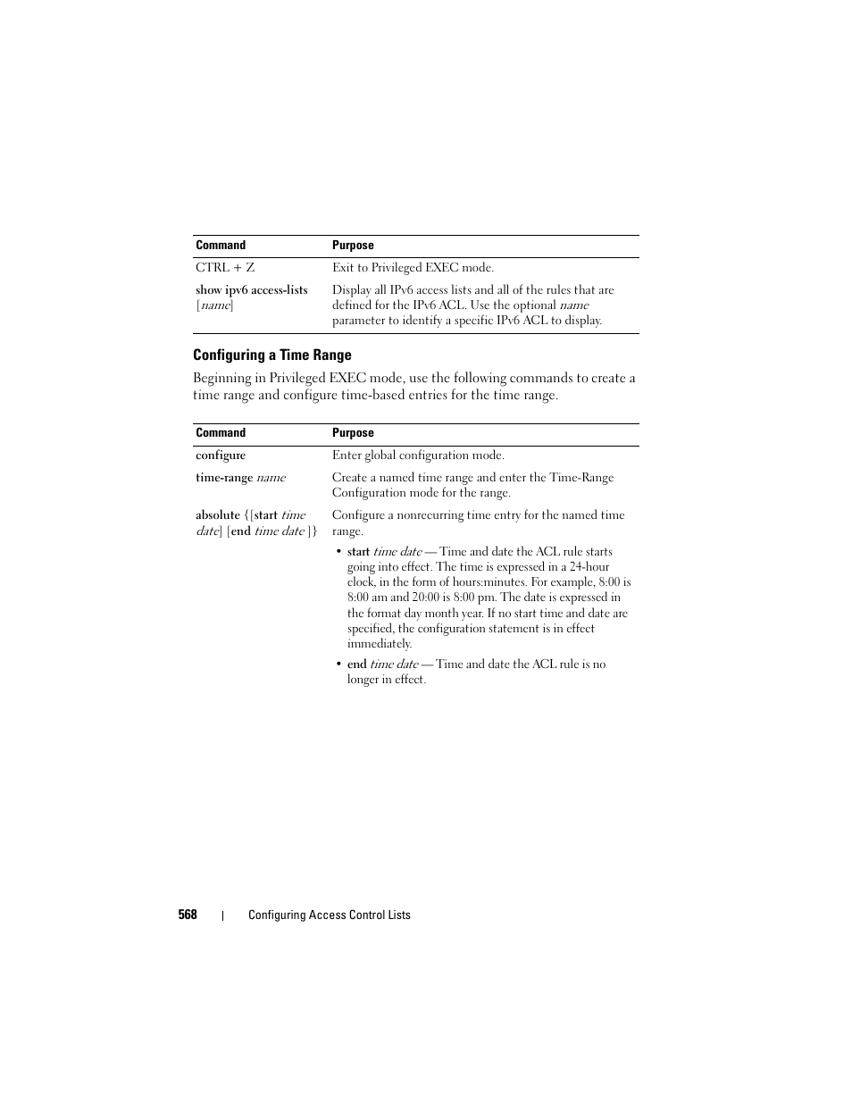 Configuring a time range | Dell POWEREDGE M1000E User Manual | Page 568 / 1246