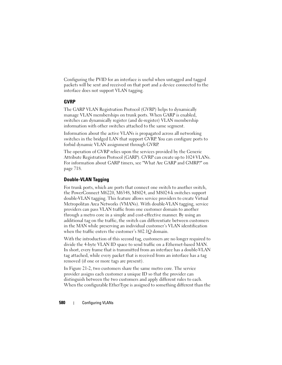 Gvrp, Double-vlan tagging | Dell POWEREDGE M1000E User Manual | Page 580 / 1246